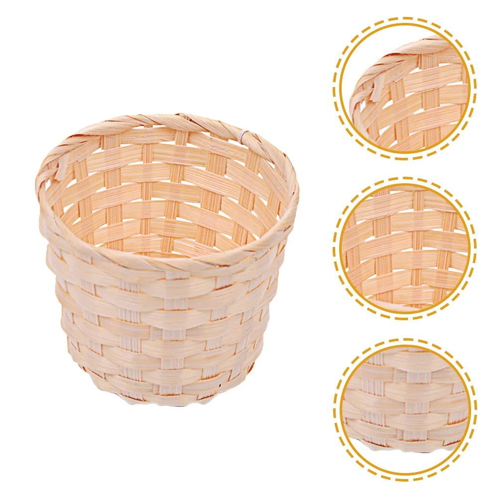 

Basket Mini Woven Baskets Organizer Flowerdesktop Wood Storage Craft Picnic Wicker Props Miniature Bin Tiny Countertop