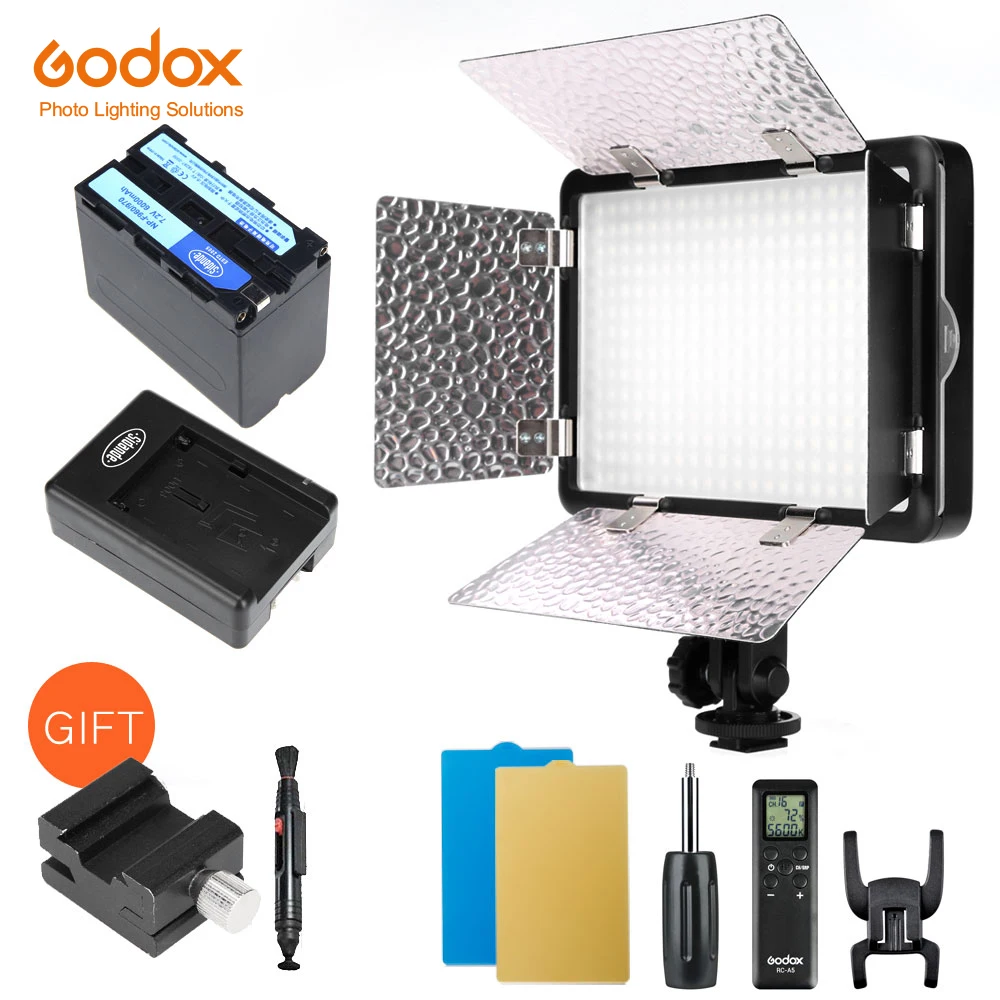 

Photographic Lighting Godox LED308W II 5600K LED Video Light Lamp + Remote For DV Camcorder Camera+NP770 Battery + Charger