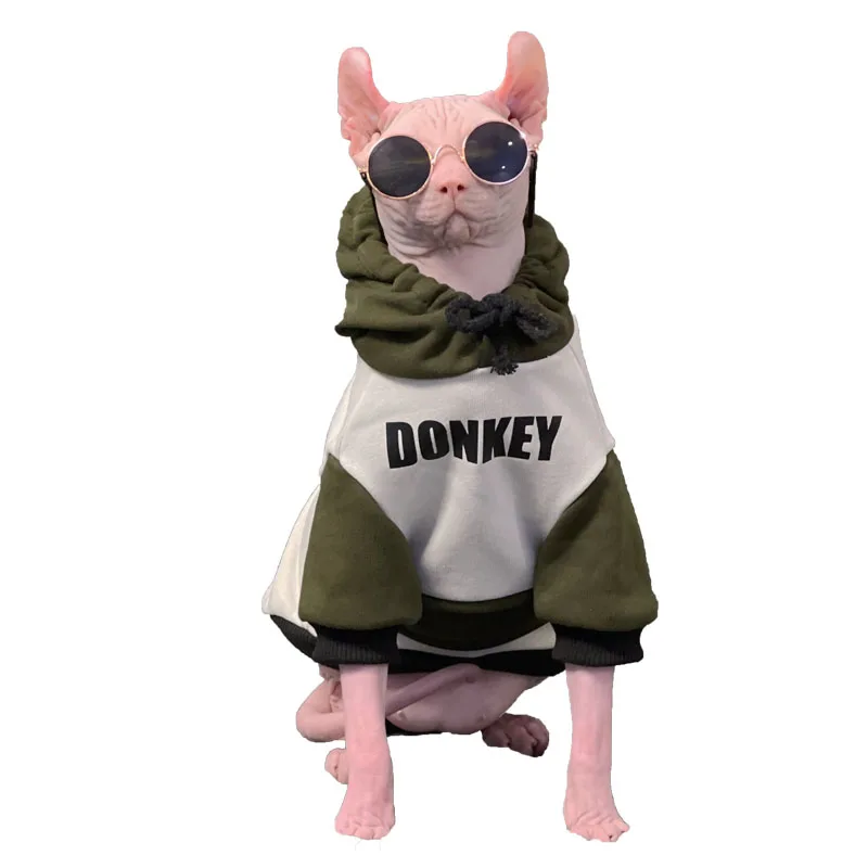 

Hairless cat Costume Autum Winter Kitten Outfits Cotton Cat Sweater Sphynx Devon Rex Outfits clothing Sphinx Cat Hoodie Sphinx