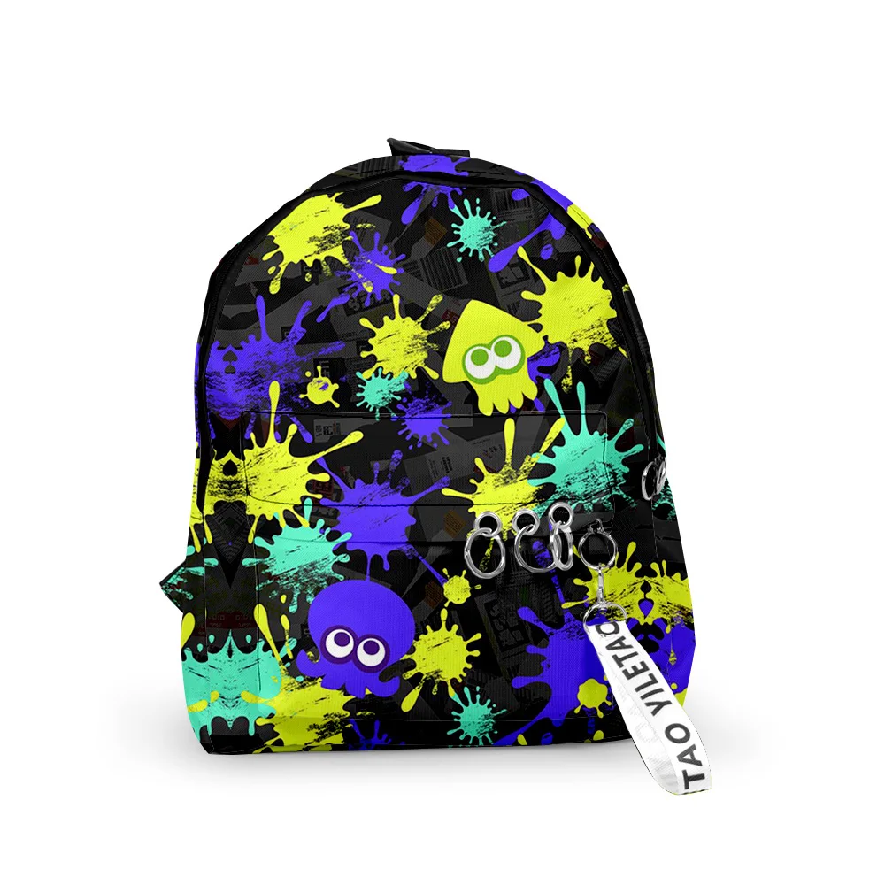 

New in Splatoon 3 Backpack Fashion Student Schoolbag Unique Rucksack Cosplay Zipper Pack Hip-hop Travel Bag Harajuku Daypacks