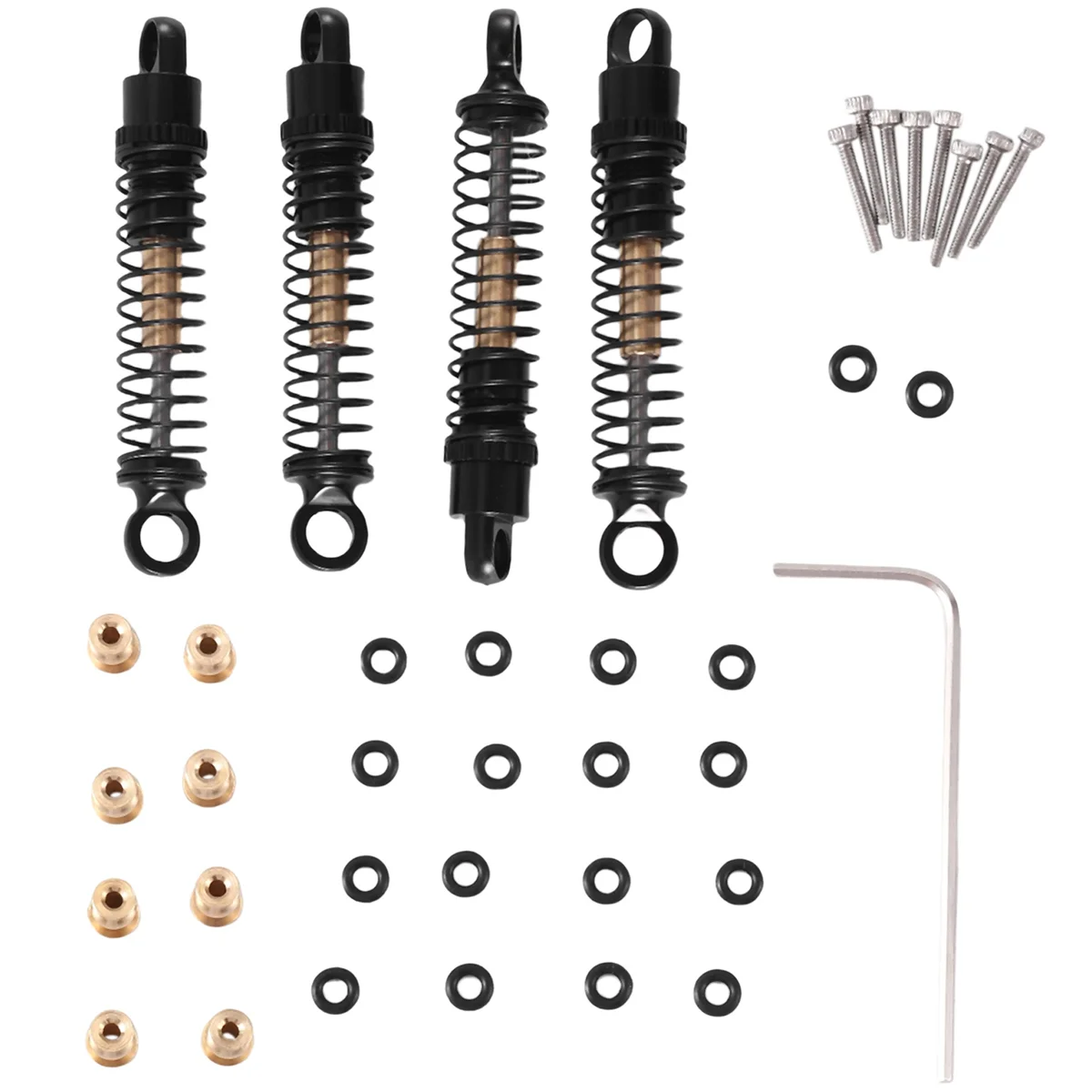 

4Pcs 40Mm Metal Shock Absorber Oil Damper for Axial SCX24 C10 JLU Gladiator Bronco 1/24 RC Crawler Car Upgrades,Black