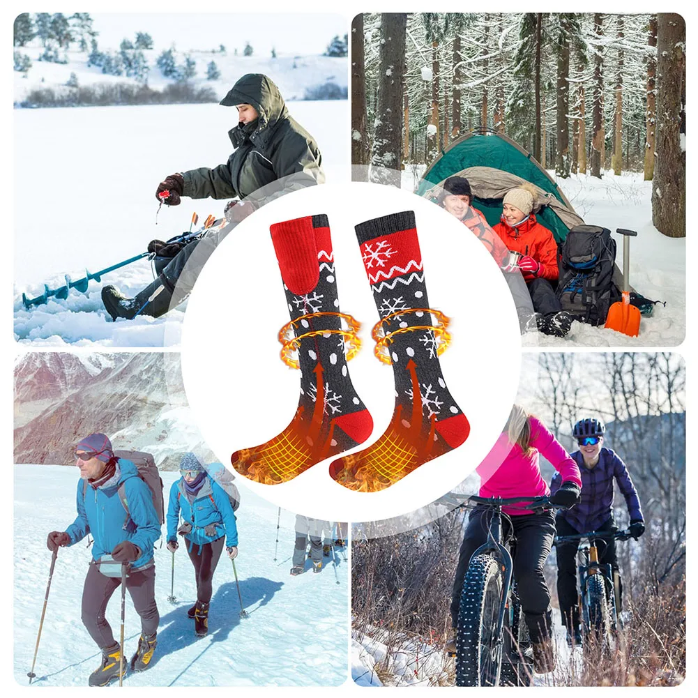 Electric Heated Socks 5V 5000mAh Rechargeable Socks App Temperature Control Christmas Winter Heating Socks For Cycling Ski Fish