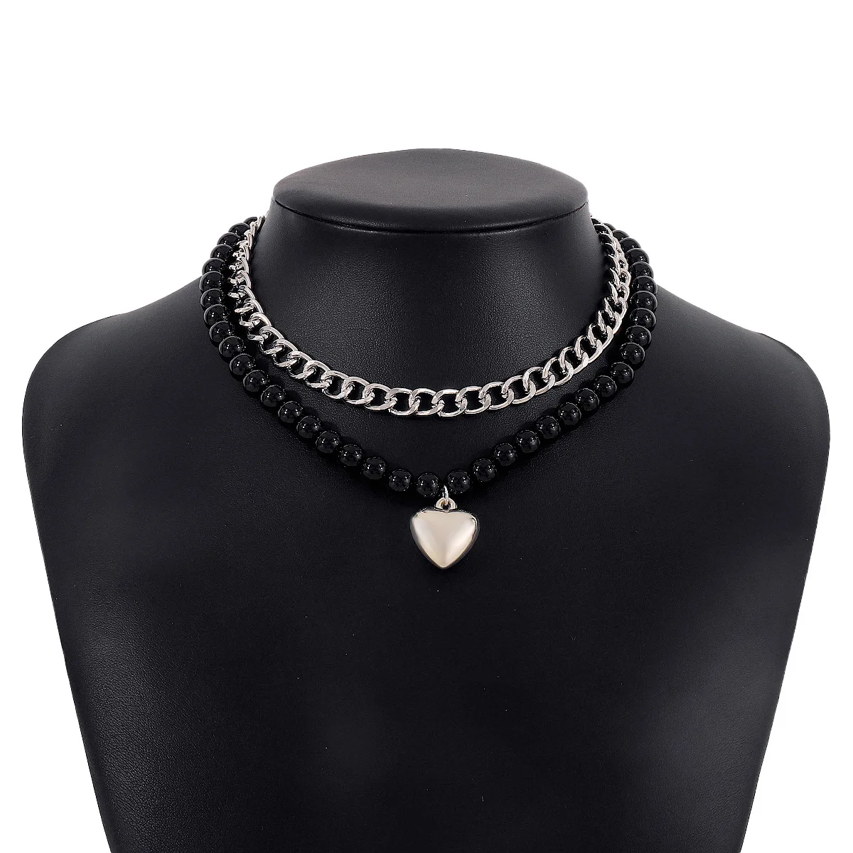 Ethnic Style Exaggerated Beaded Chain Neckchain Love Sweet Cool Style Multi layered Layered Necklace Small Necklace Ornament