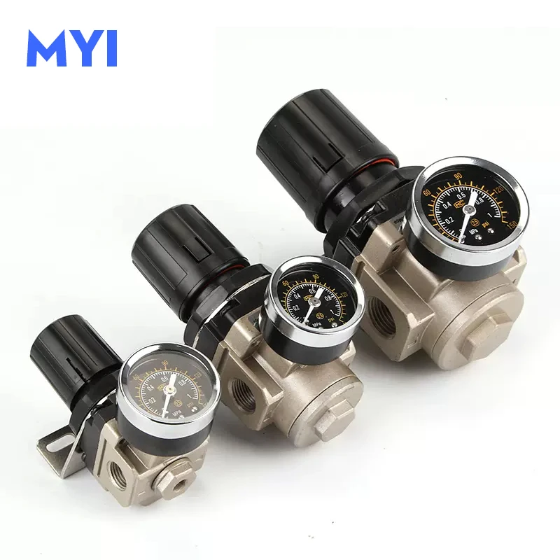 

AR2000-02 AR3000-03 AR4000-04 AR5000-06 Thread 1/4" Pneumatic Air Pressure Regulator Oil-water Separator Pressure Reducing Valve