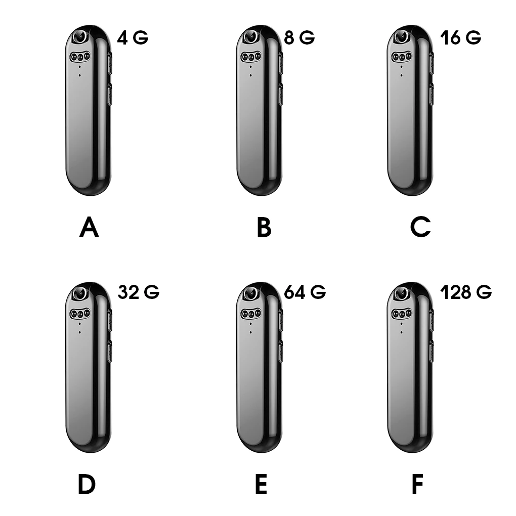 

Portable Camera Voice Recorder with Collar Back Clip Interview Meeting Audio Video Recording Device ABS Housing 16G