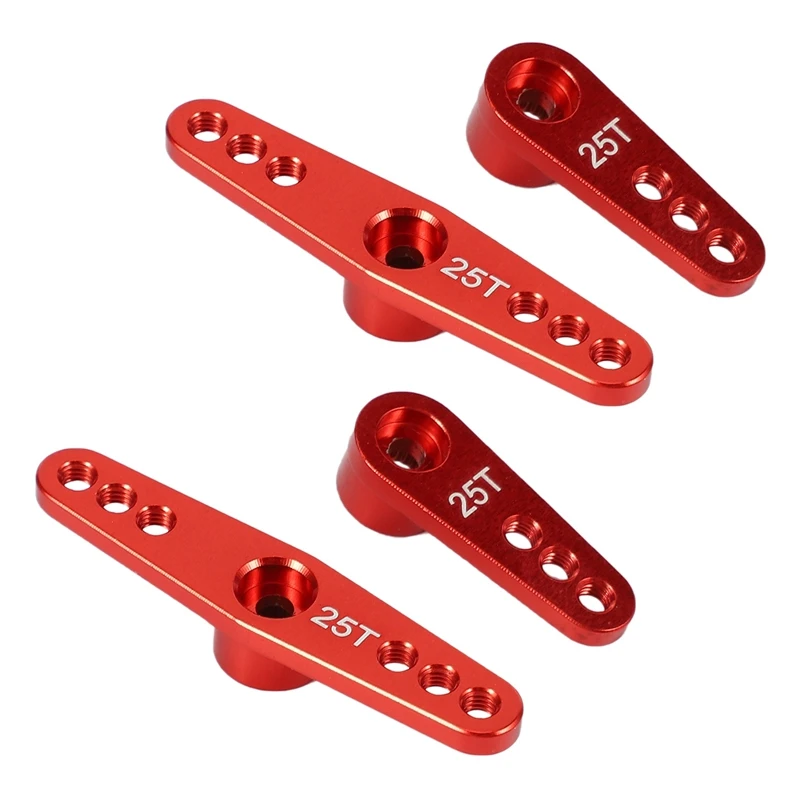 

2X 25T Aluminum RC Servo Arm Horn For Futaba Savox Xcore HL HSP HD Power RC Tools,Red