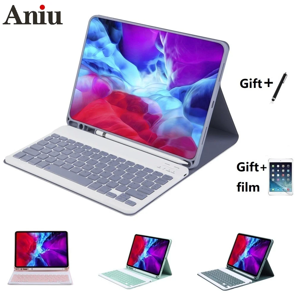 

Color Cover For 8th 9Th Gen 10.2 2021 2020 Leather Case With Bluetooth Keyboard Case For iPad 10.2 inch 2019 Pro 10.5 Pro11