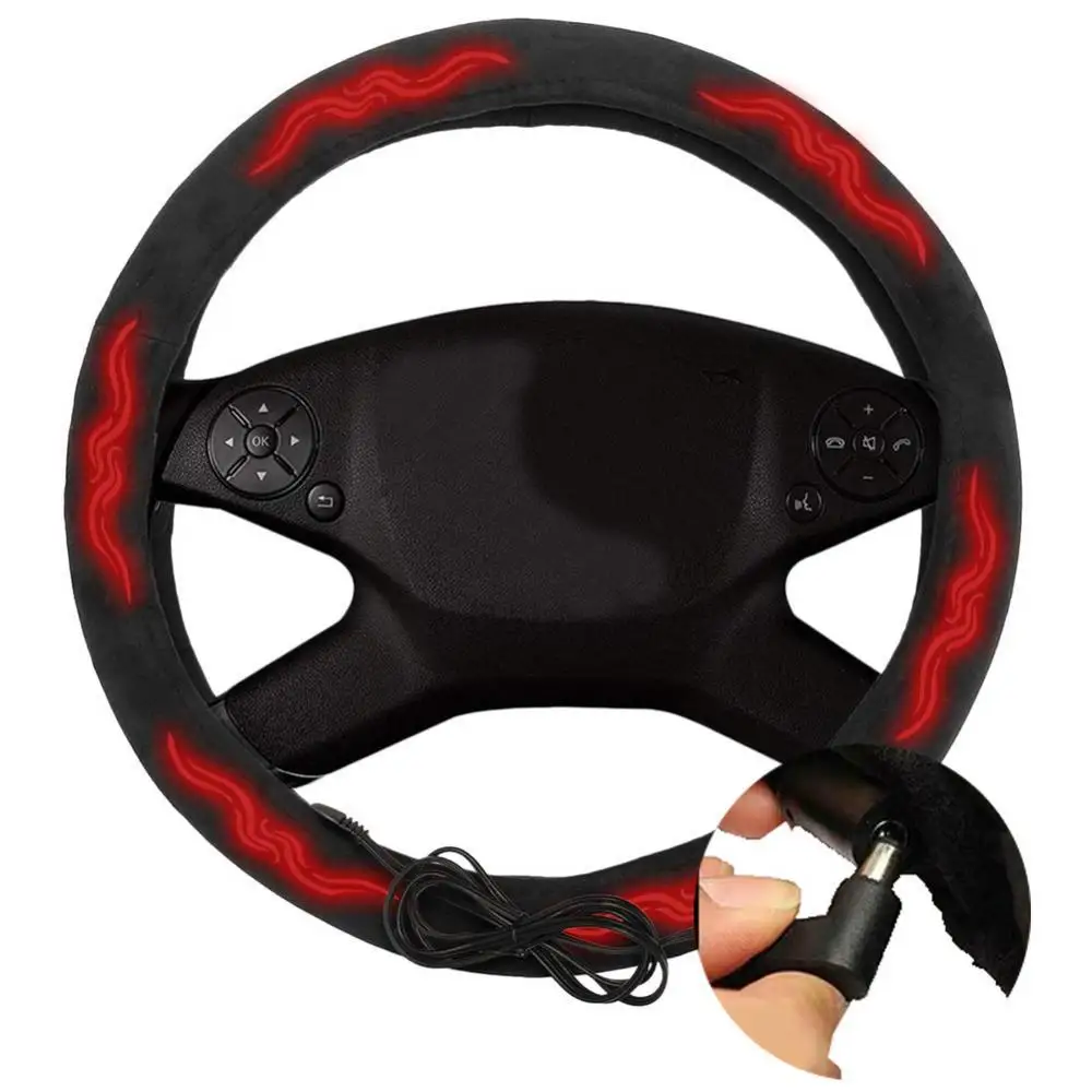 

Universal 12V Electric Heated Winter Warm Car Steering Wheel Cover Protector