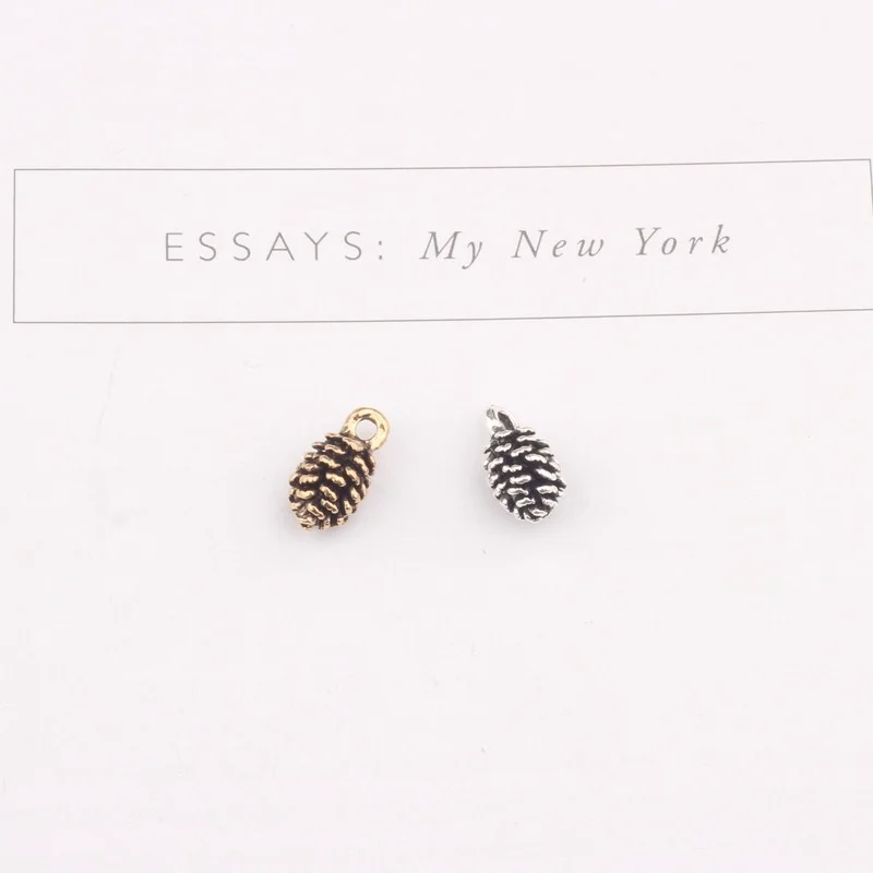 

10PC/Lot New Antique Gold Color Silver Color Zinc Alloy 3D Pine Cone Charm for Diy Jewelry Making Charms