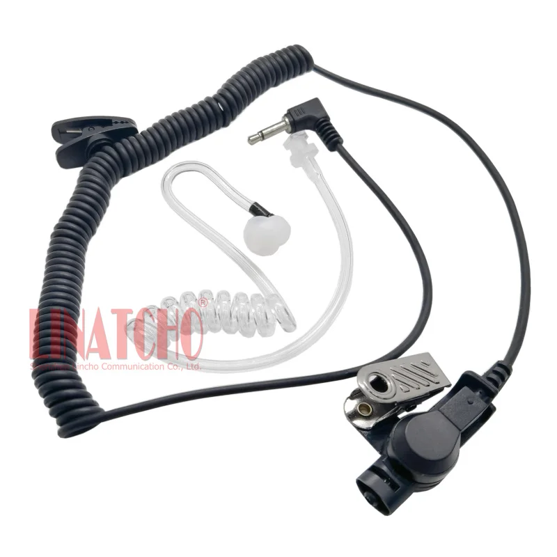 Radio Walkie Talkie Speaker Microphone Acoustic Tube 3.5mm Listen Only Earphone
