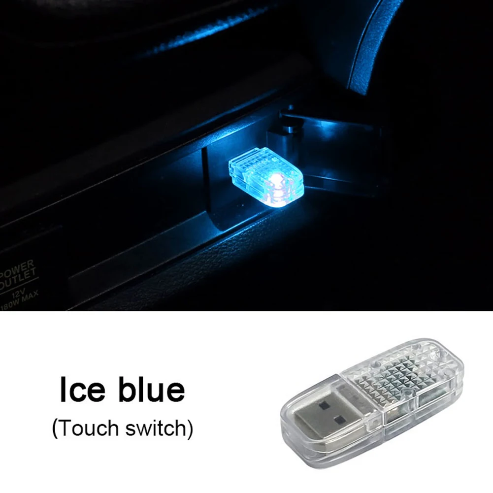 

1 PCS Mini USB Car LED Atmosphere Light 5V Touch Switch Decorative Lamp Universal Emergency Lighting PC Auto Colorful Light
