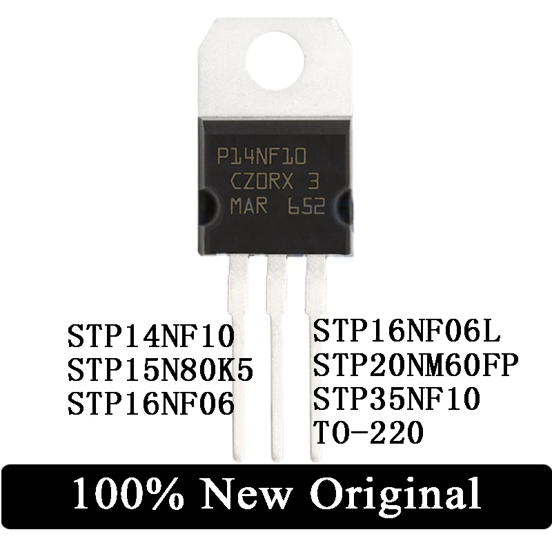10 шт. STP14NF10 STP15N80K5 STP16NF06 STP16NF06L STP20NM60FP STP35NF10 TO-220 Транзистор MOSFET IC чип PCB arduino Бесплатная доставка