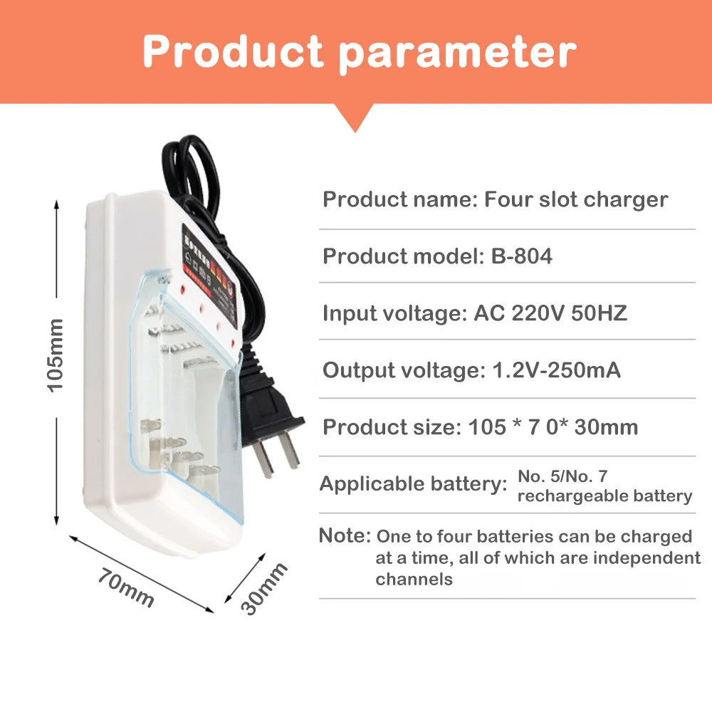 AA Charger AAA 4 Slots Battery Charger AA/AAA Ni-Cd Fast Charging Rechargeable Smart US / EU Plug For 1.2V Battery Charging images - 6