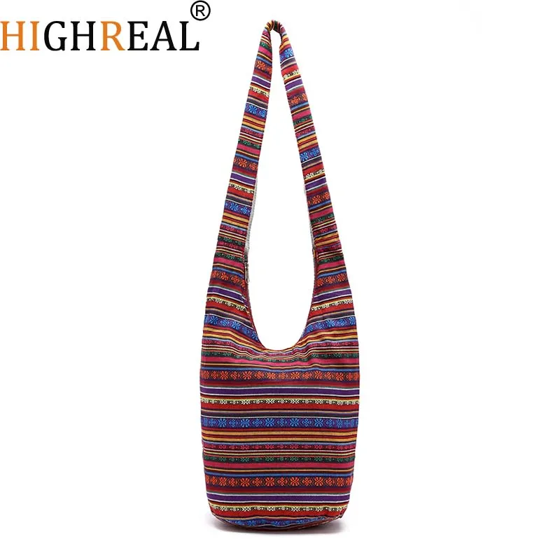 

Women Vintage Shoulder Bag Mochila Retro Weave Fabric Messenger Bag Bohemian Style Hippie Aztec Folk Tribal Crossbody Bag