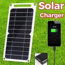 20W Solar Panel USB 5V Solar Cell Outdoor Hike Battery Charger System Solar Panel Kit Complete for Mobile Phone Power Bank Watch 