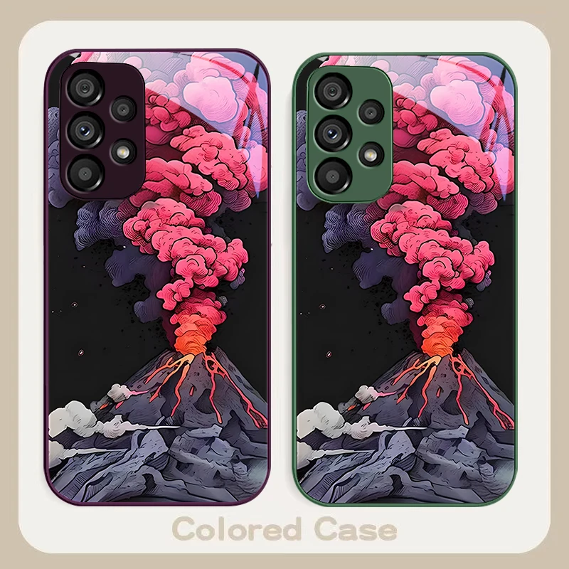 Простой розовый вулканический серый чехол для телефона Samsung Galaxy S23 24 Plus S20 21 FE S25 Ultra