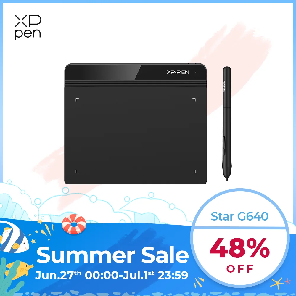 Xppen Estrela G640 Gráficos Tablet Digital Desenho Tablet para Osu e Animação 8192 Níveis de Pressão 266rps para a Educação de Arte Tablets digitais