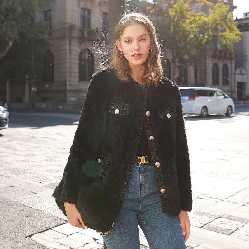 Зимнее Новое Экологичное меховое пальто уличная теплая Роскошная