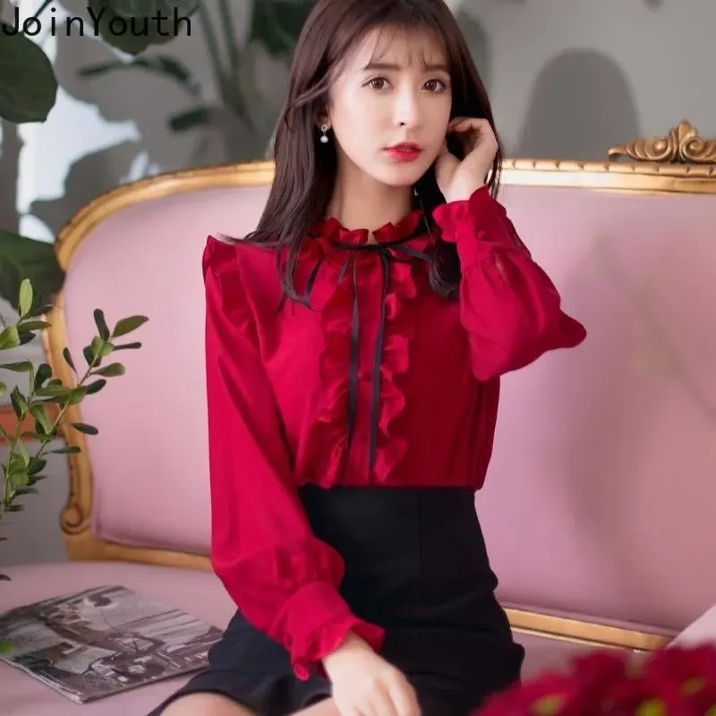 Женская блузка с оборками шикарная Винтажная летняя модель 27m661 2023