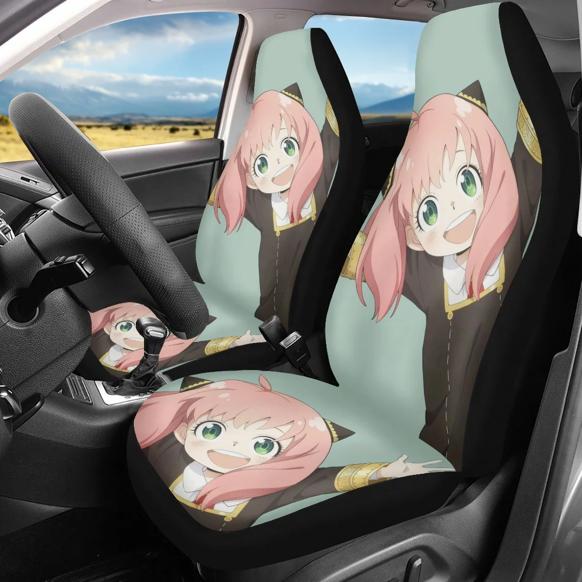 

Anya Cute Spy Family Car Seat Covers for Women Durable Interior Vehicle Seat Covers Easy to Install Comfortable Auto Front Seat