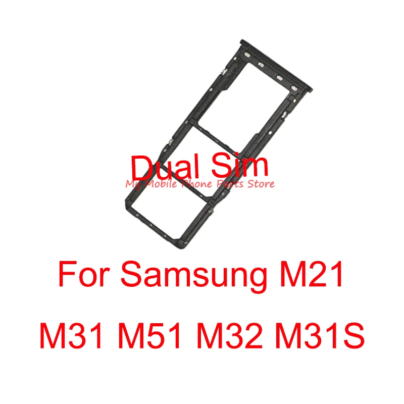 

10PCS Dual Sim Card Tray For Samsung Galaxy M21 M215F M31 M315F M51 M515F M32 M325F M31S M317F Sim Tray SD Card Holder Slot