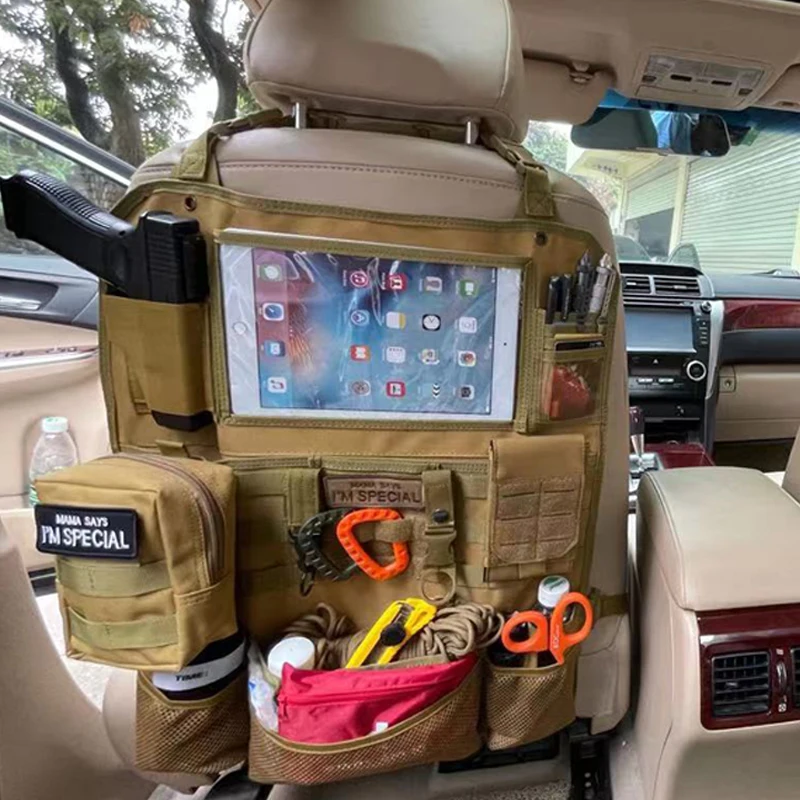 

New Tactical MOLLE Bag Car Seat Back Organizer Storage Hunting Bag Pouch Seat Cover Case Vehicle Panel Car Seat Cover Protector