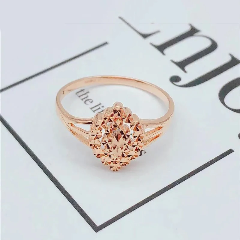 

Женское кольцо из розового золота 585 пробы с золотым покрытием, 14 к