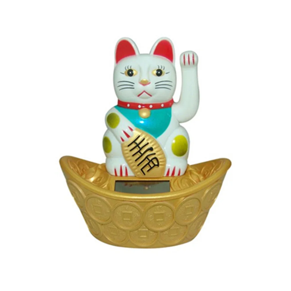 

Feng Shui Beckoning Cat Wealth Fortune Lucky Waving Kitty Decor Cat Sculpture Statue Decor Home Decor Car Ornament