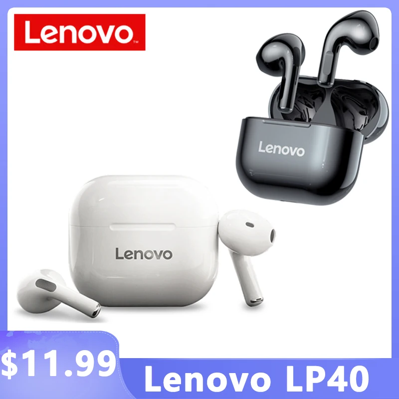 

Original Lenovo LP40 TWS Wireless Earphones Bluetooth 5.0 Dual Stereo Noise Reduction Bass Touch Control Long Standby For Phone