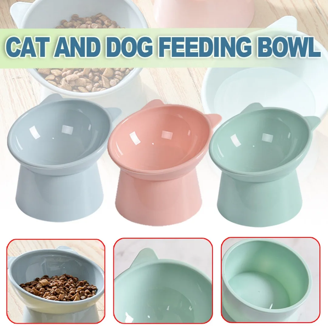 

1PC Durable High Foot Tilt Bowls Cat Dog Feeding Bowl Practical Pet Water Drinker Food Feeders Portable Pets Supplies