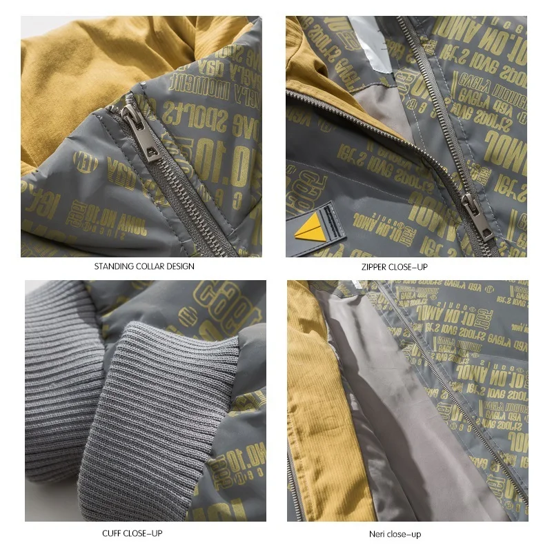 American Fashion Brand Winter Jacket Men's Trend Stand-up Collar Thick Padded Coat Lovers Bread Jacket Warm Jacket