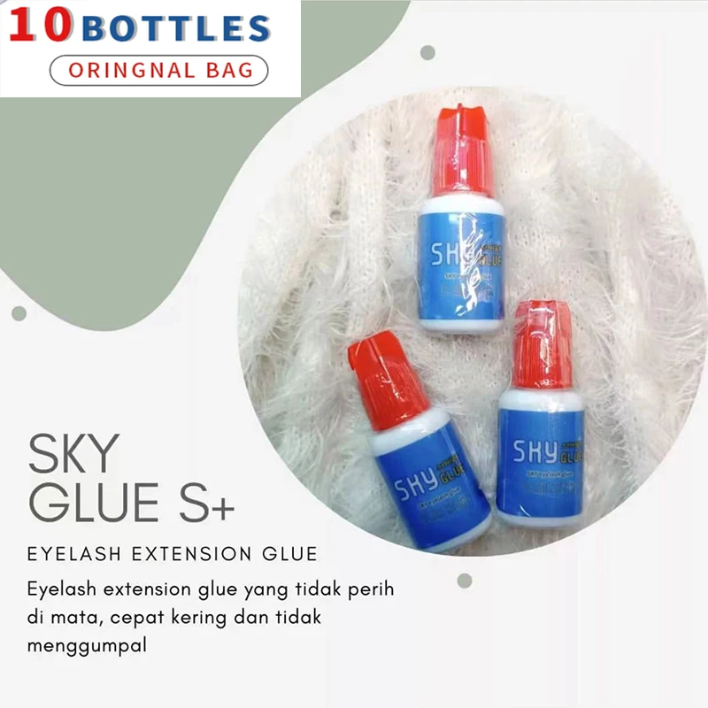 10 bottles Sky Zone Glue Eyelash Extensions Glue 1s dry time Fastest Strongest Lash Glue keep 6-7week lady black ROSE  Gold Glue