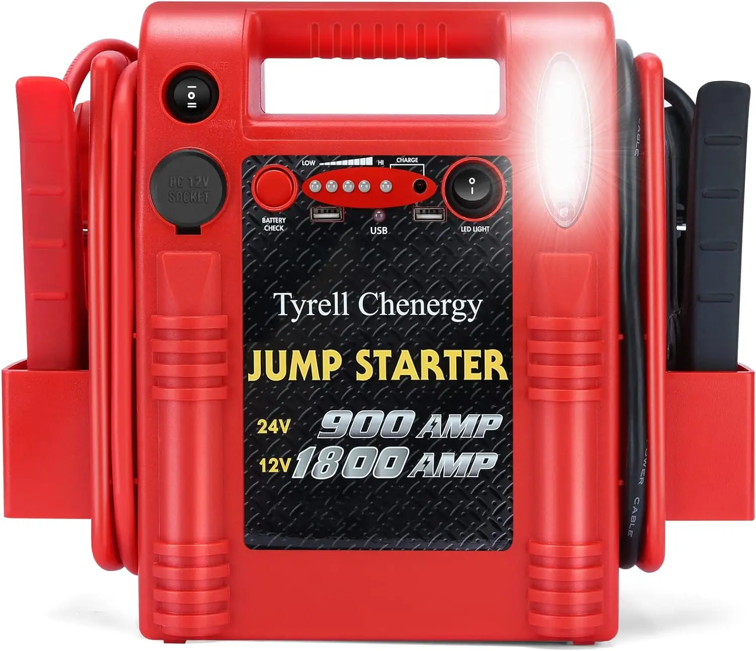 

Battery Jump Starter - 1800 Amp 12V 24V Heavy Duty Jump Box, Works with Truck Tractor Excavator Automotive Engine Starter Batter