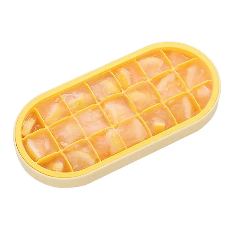 

Ice Maker Tray 21-Cavity Cube Mould Quick-freeze Ice Maker Soft Reusable Ice Tray With Lid Kitchen Gadgets For Bar Accessories