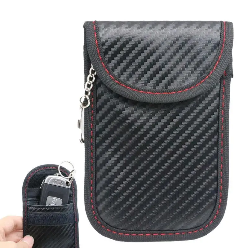 

Чехол для блокировки сигнала автомобиля, защитный чехол из углеродного волокна для телефона без ключа