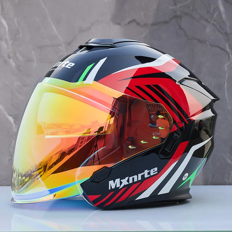 Полушлем с двойной линзой Mxnrte Gatling красный мотоциклетный шлем внедорожный