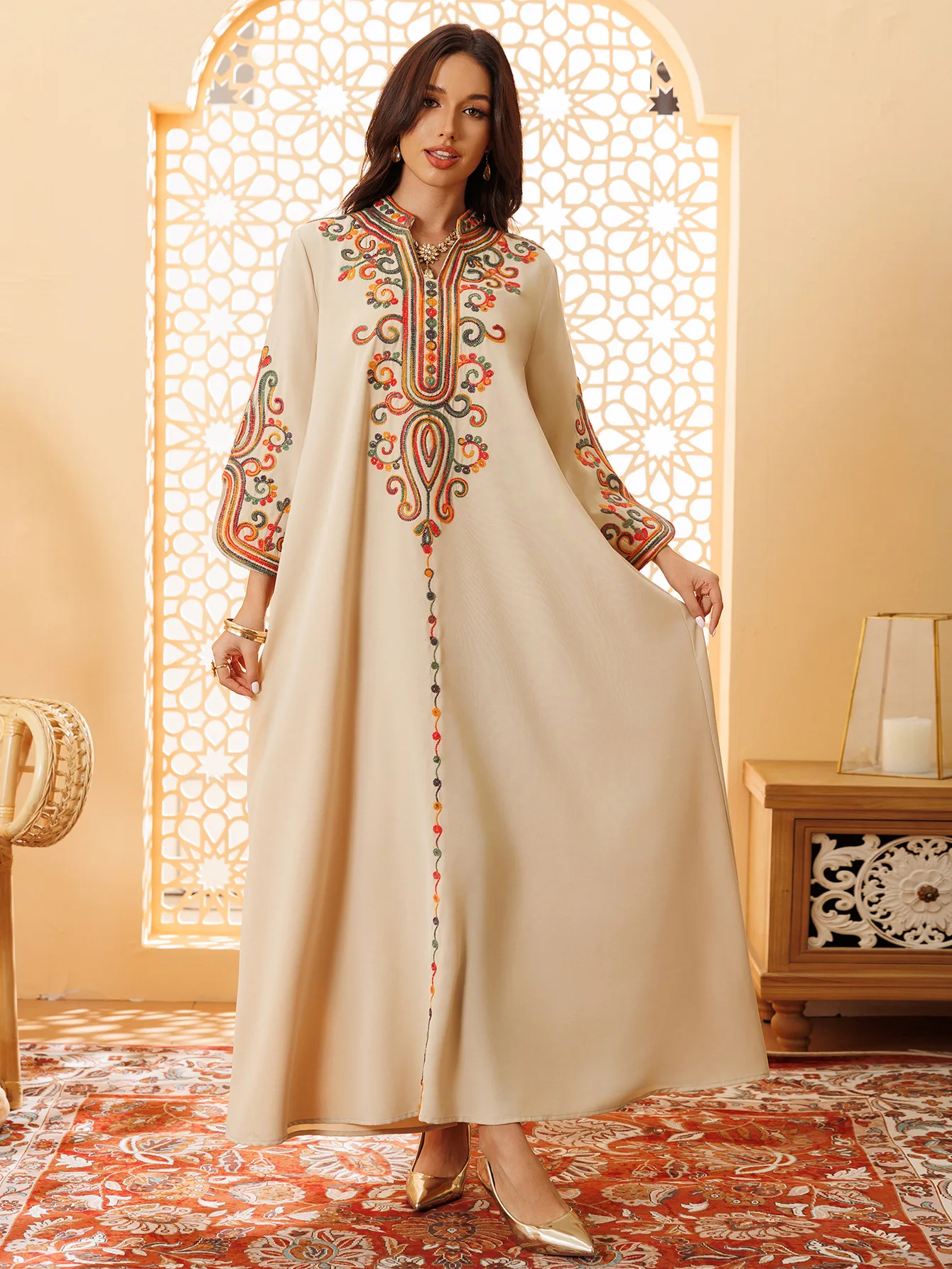 Eid Mubarak Djellaba Abaya Dubai Luxury Embroidery Muslim Dress for Women Arabic Robe Femme Musulmane Caftan Marocain Kaftan New