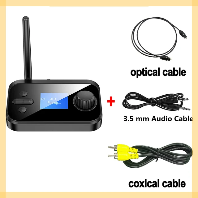 

5.0 Audio Transmitter Receiver with Mic Stereo Optical Coaxial AUX 3.5mm Jack RCA Wireless Adapter TV PC Car Speaker
