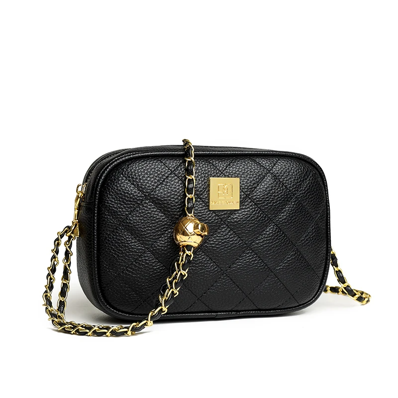 Genuine Leather Plaid Women's Small Crossbody Bag Lightweight Chain  Messenger Bag Handbag Purse Summer Travel Bag for Female