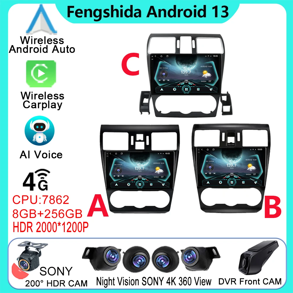 

Android Auto For Subaru WRX XV Crosstrek 16 2012 - 2018 Car Radio Stereo Multimedia Player GPS Navigation 5G WIFI No 2 Din DVD