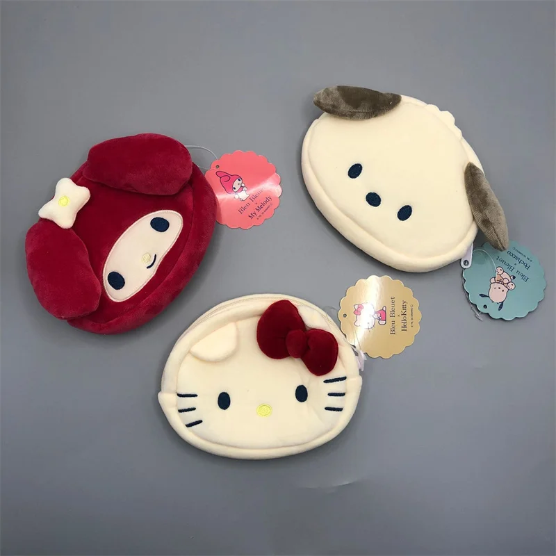 

Sanrioed Cute Cartoon Plush Coin Purse Pen Case Kawaii Anime MyMelody Kuromi Cinnamoroll HelloKittys Portable Cosmetic Bag Gift