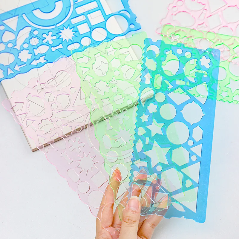 

Multifunctional Wave Ruler Children's Drawing Ruler Versatile Ten Thousand Flower Ruler Practice Drawing Ruler Student's