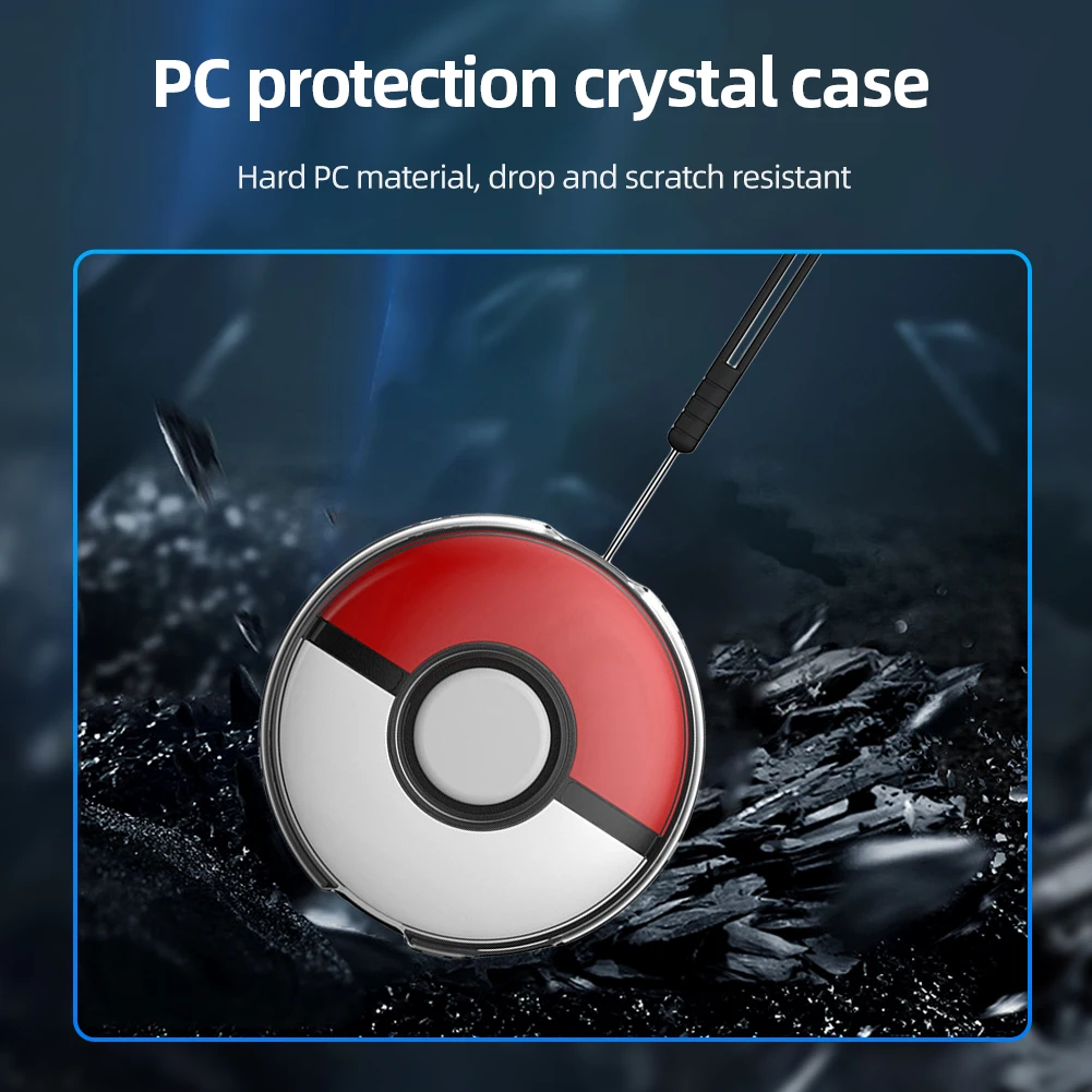 

Transparent Protection Hard Case with Hand Strap Crystal Protective Case Shockproof PC for Pokémon Go Plus +