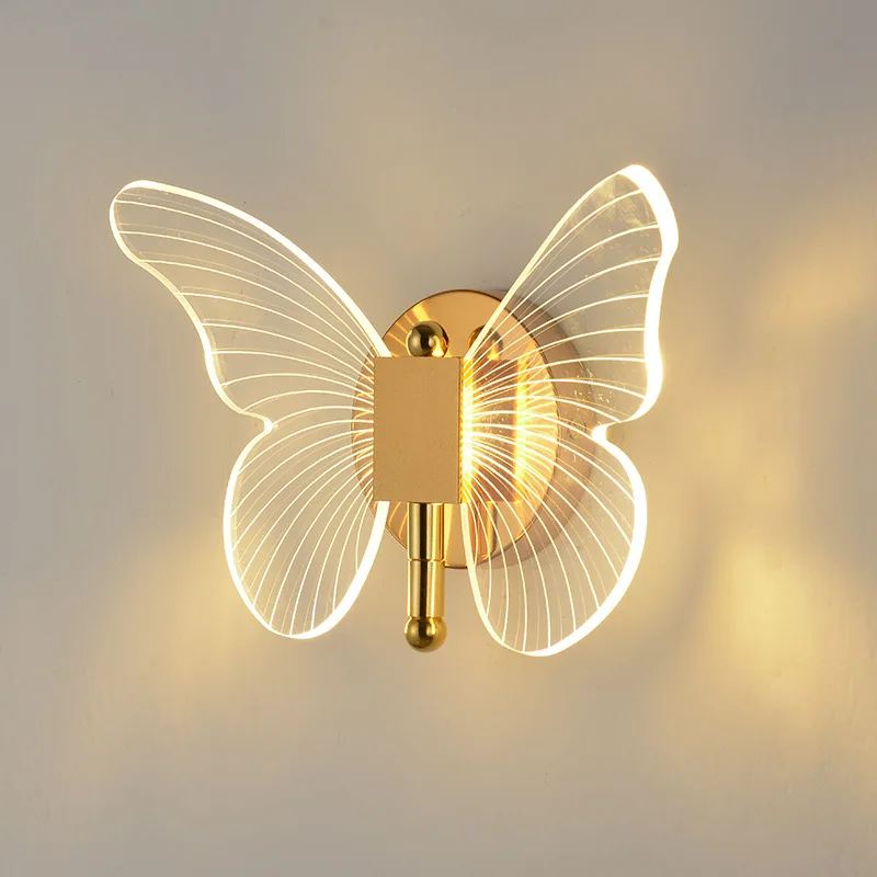 

Led Wall Lamp Butterfly Bedside Wall Light For Home Wall Sconce Decor Light A85-265V Bedroom Sofa Background Lighting Decoration