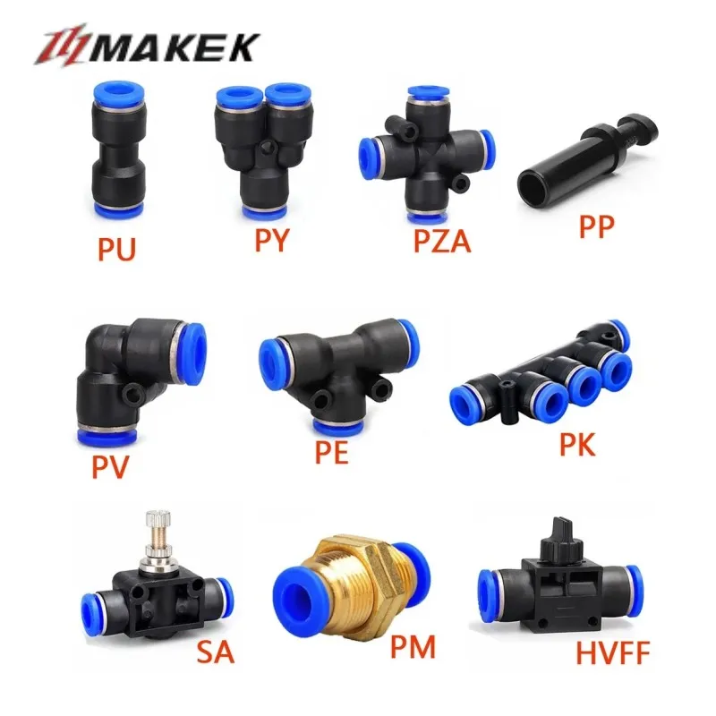 

Pneumatic Connector Pipe Connector Air Quick Push In Connector 4mm 6mm 8mm 10mm 12mm PU PY PK PV PE PZA PM HVFF Hose Connector