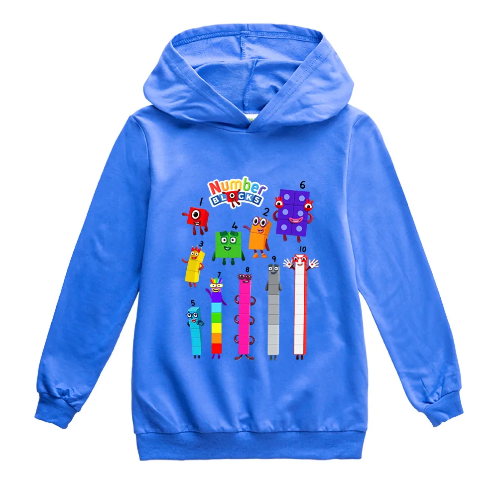 

Kids Home Sportswear NumberBlocks Boys Girls Long-sleeved Hooded T-shirt Sweaterof Children Spring Autumn Casual Suit