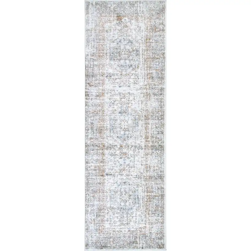 

Jacquie Floral Runner Rug, 2' 8" x 8', Silver