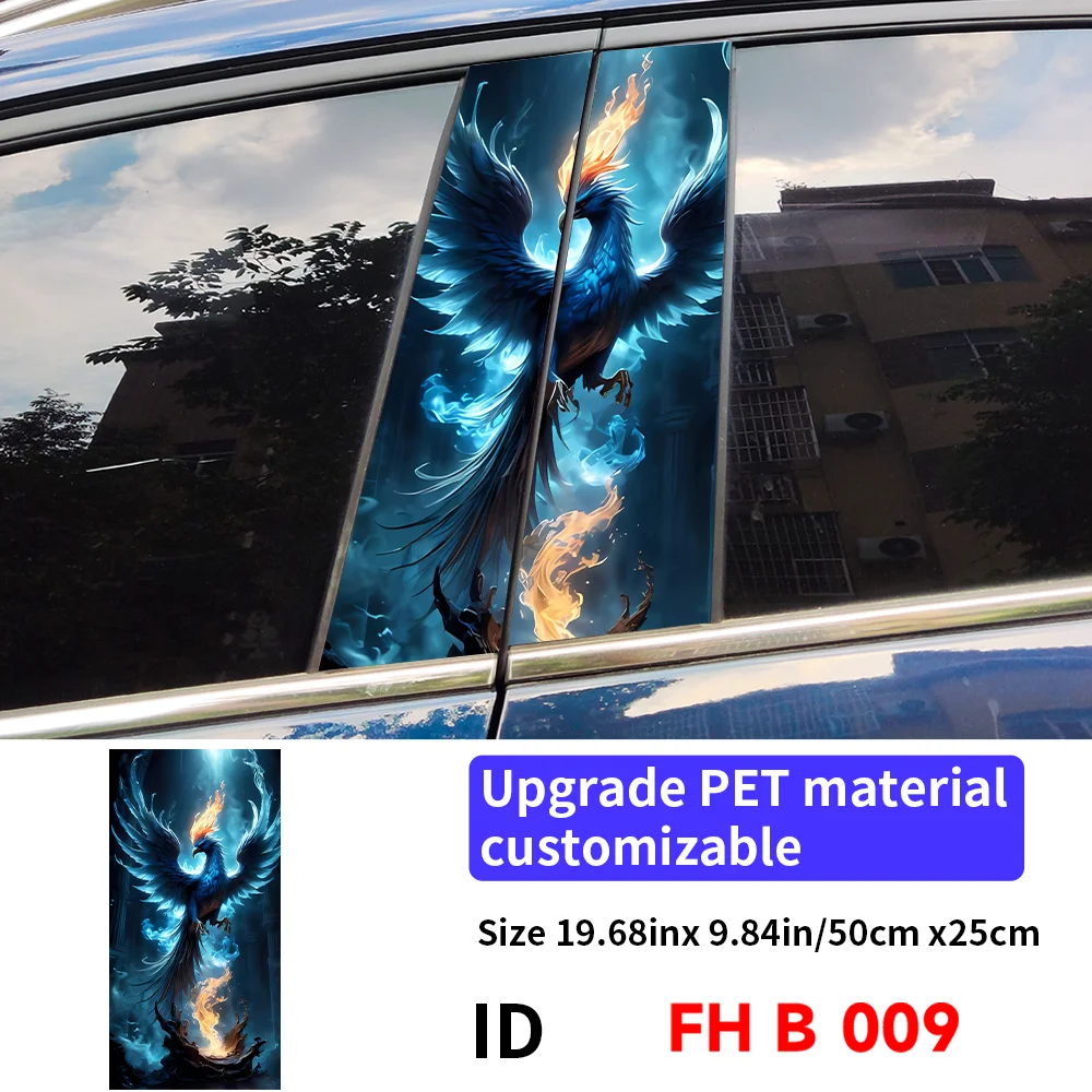 Красивые наклейки на автомобиль с изображением Феникса, авто столба B, водонепроницаемые животные, солнцезащитный крем, декор, царапины, двери автомобиля, столб, виниловые наклейки