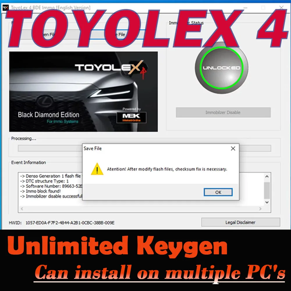 Toyolex4 Toyolex 4 неограниченная поддержка установки Win7/10 для Denso Lexus Mascheramento SoftwareTool PK