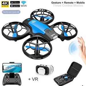 Imported V8 Blue Mini Drone 4k HD Professional Camera Wifi FPV RC Quadcopter Dron With Height Keep Folding RC
